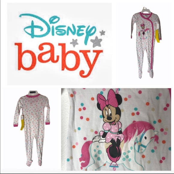 NWT Disney Baby Minnie Footed Pajamas - Picture 1 of 10